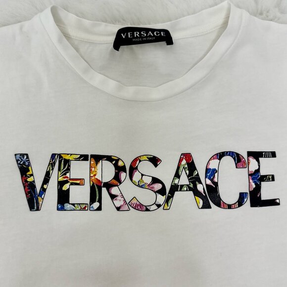 Versace girls’ white short-sleeve t-shirt - Picture 2 of 6